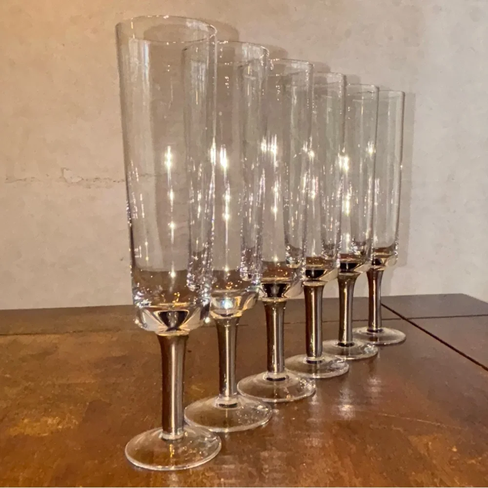 Crate & Barrel Champagne Flutes READ